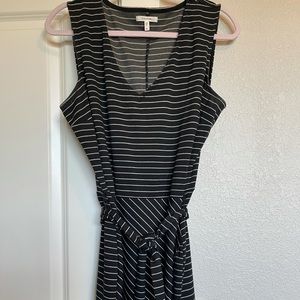 Maurices black & white stripe dress with belt.